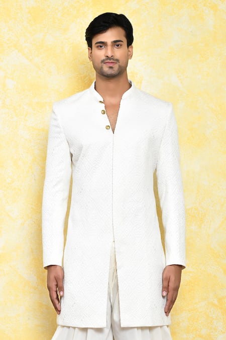 Buy Arihant Rai Sinha Off White Georgette, Silk Abstract Pattern Kurta And Dhoti Pant Set Online at Aza Fashions Buy_Arihant Rai Sinha_Off White Georgette, Silk Abstract Pattern Kurta And Dhoti Pant Set _Online_at_Aza_Fashions