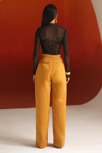 Zwaan_Black Gulnar Cutdana Embroidered Bodysuit_Online_at_Aza_Fashions