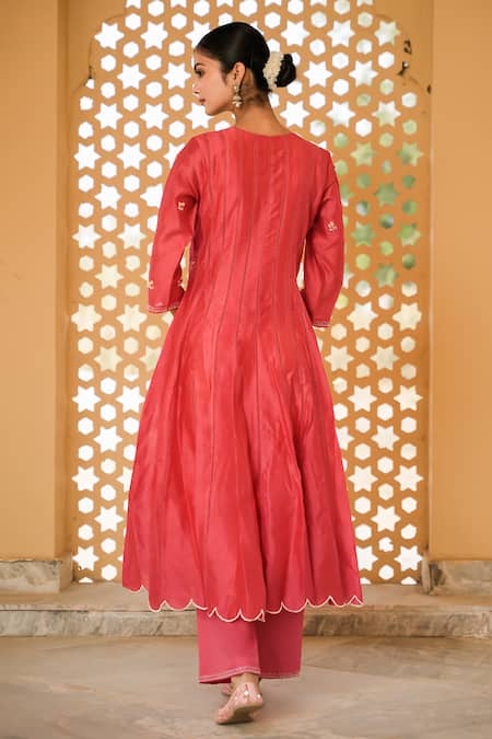 Mangalmay By Aastha Rose Radiance Floral Embroidered Anarkali Set 