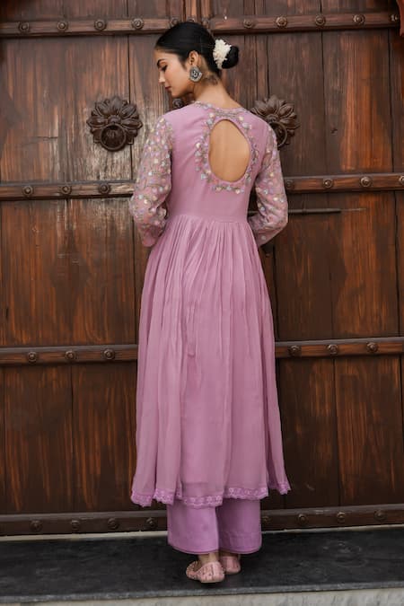 Mangalmay By Aastha Blossom Embroidered Anarkali Pant Set 