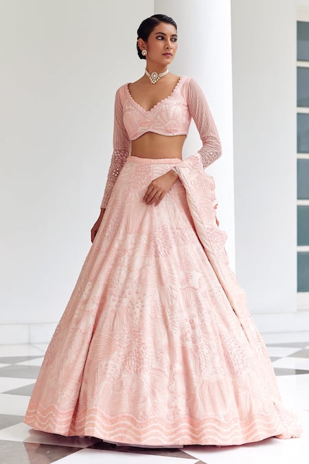 Mishru Neri Ionic Blossom Embellished Bridal Lehenga Set 