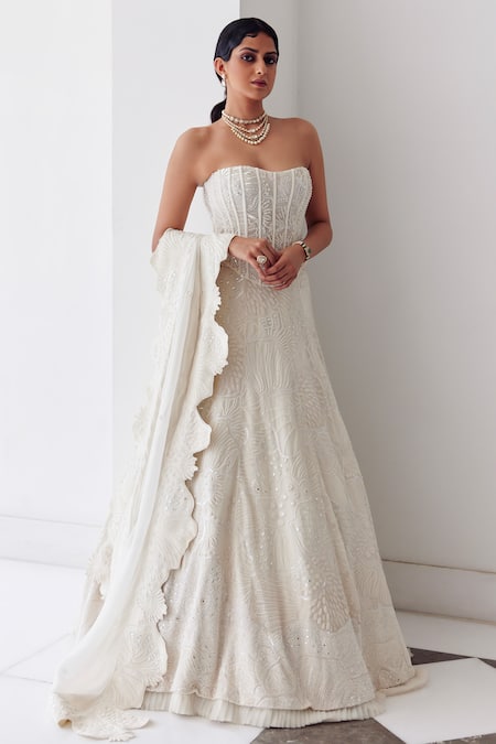 Mishru Doris Coral Reef Embroidered Lehenga Set 