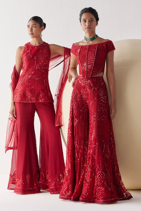 Mishru Blaire Coral Reef Embroidered Kurta Pant Set 