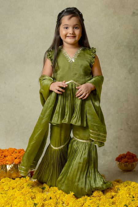 Vivedkids Peplum Kurta Sharara Set 