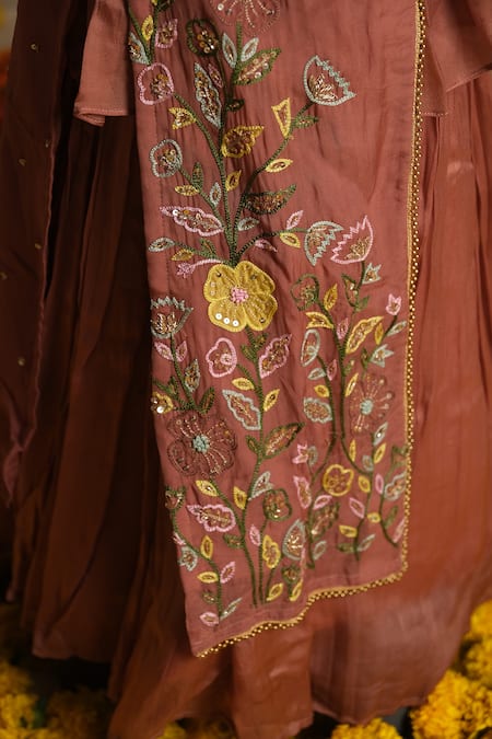 Buy Vivedkids Pink Tissue, Chiffon, Silk Embroidery Floral Jacket Lehenga Set Online at Aza Fashions Buy_Vivedkids_Pink Tissue, Chiffon, Silk Embroidery Floral Jacket Lehenga Set _Online_at_Aza_Fashions