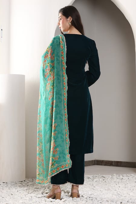House Of TA-YA Cutdana Embroidered Kurta Pant Set 