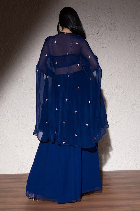 Meenagurnam Diamond Embroidered Jacket Sharara Set 