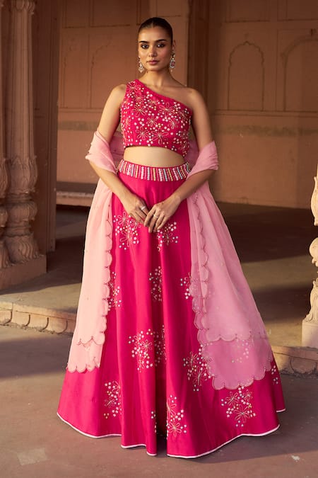 Sonal Pasrija Floral Embroidered Lehenga Set 