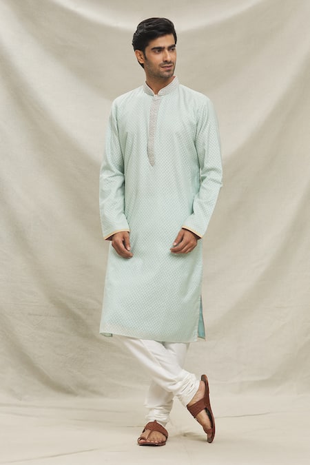 Arihant Rai Sinha Resham Work Placket Kurta With Pyjama 