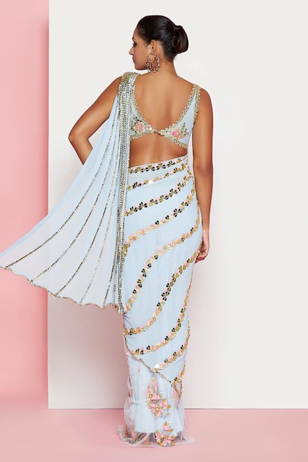 Papa Don't Preach Confetti From The Sky Pre-Stitched Saree With Blouse 