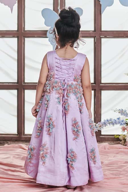 Littleens Amaranta 3D Bougainvillea Fleur Embellished Gown 