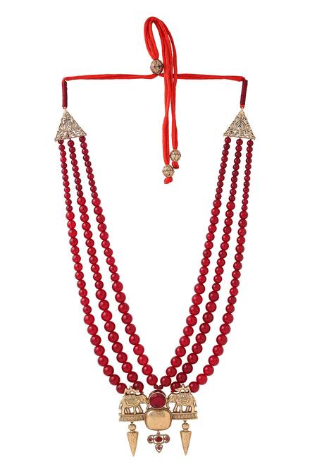 Buy_Cosa Nostraa_Red Vigour Of Warrior Mala _Online_at_Aza_Fashions
