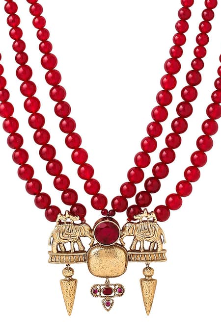 Shop_Cosa Nostraa_Red Vigour Of Warrior Mala _Online_at_Aza_Fashions