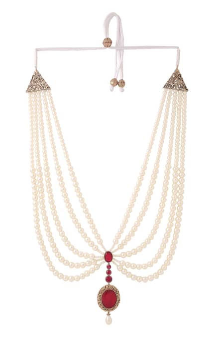 Buy_Cosa Nostraa_White Pure Power Layered Mala _Online_at_Aza_Fashions