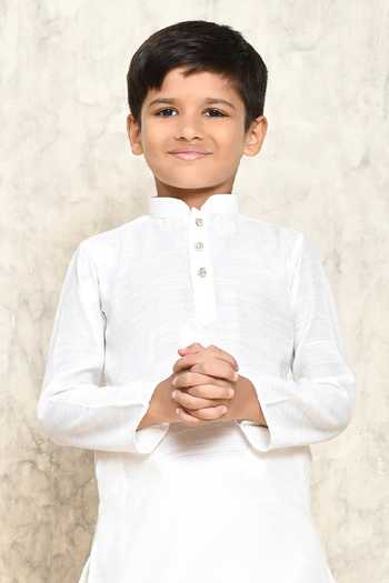 Petite Pomme White Polyester Buttoned Placket Kurta And Dhoti Pant Set Online at Aza Fashions Petite Pomme_White Polyester Buttoned Placket Kurta And Dhoti Pant Set _Online_at_Aza_Fashions
