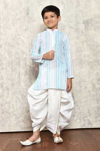 Petite Pomme Embroidered Kurta & Dhoti Pant Set 