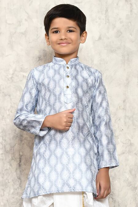 Buy Petite Pomme Grey Polyester Embroidery Vine Print Kurta And Dhoti Pant Set Online at Aza Fashions Buy_Petite Pomme_Grey Polyester Embroidery Vine Print Kurta And Dhoti Pant Set _Online_at_Aza_Fashions