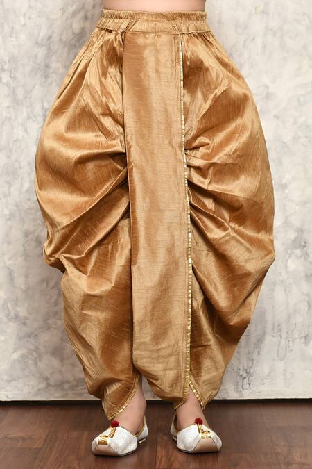 Petite Pomme_Green Cotton, Silk Kurta Dhoti Pant Set _Online_at_Aza_Fashions