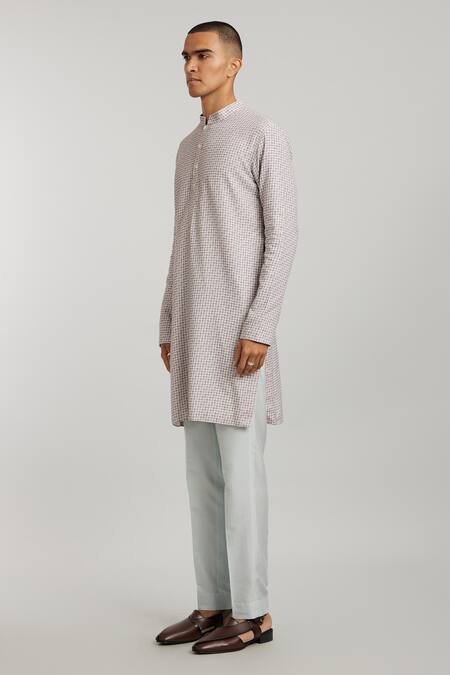 Buy Bubber Couture Purple Cotton Sandro Houndstooth Print Kurta With Pant Online at Aza Fashions Buy_Bubber Couture_Purple Cotton Sandro Houndstooth Print Kurta With Pant _Online_at_Aza_Fashions