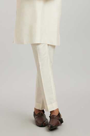 Bubber Couture Off White Cotton, Silk Embroidery Alessio Collar Printed Kurta And Pant Set Online at Aza Fashions Bubber Couture_Off White Cotton, Silk Embroidery Alessio Collar Printed Kurta And Pant Set _Online_at_Aza_Fashions