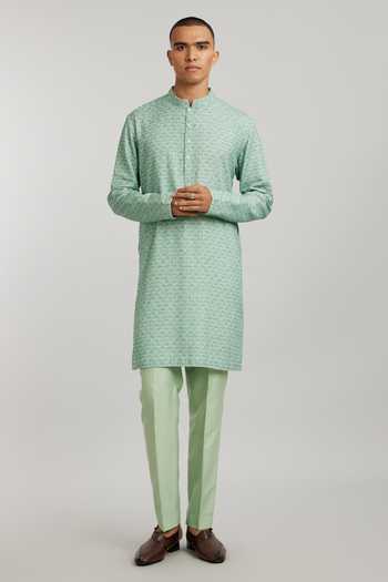 Buy Bubber Couture Green Cotton Alexandrio Falcon Print Kurta And Pant Set at Aza Fashions Buy_Bubber Couture_Green Cotton Alexandrio Falcon Print Kurta And Pant Set _at_Aza_Fashions