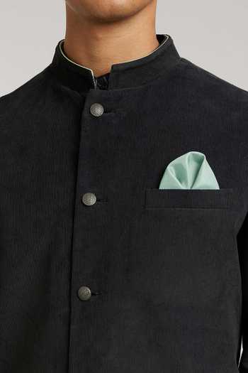 Buy_Bubber Couture_Black Corduroy, Cotton Bundi Jacket _Online_at_Aza_Fashions