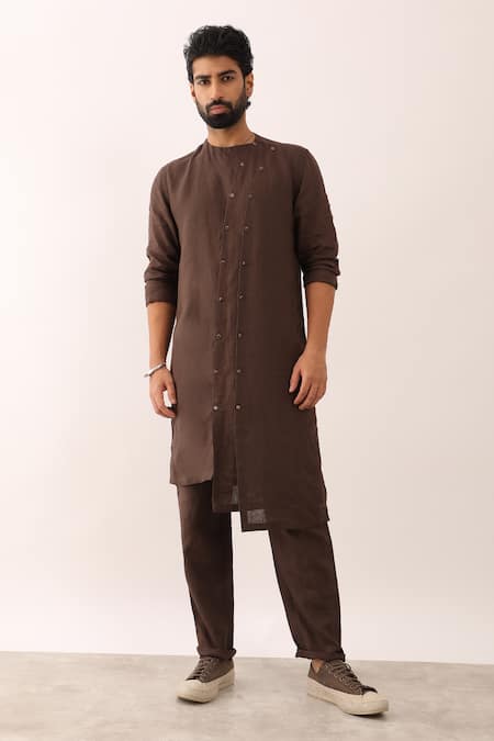 Son of A Noble Snob Ayush Asymmetric Panelled Kurta & Trouser Set 