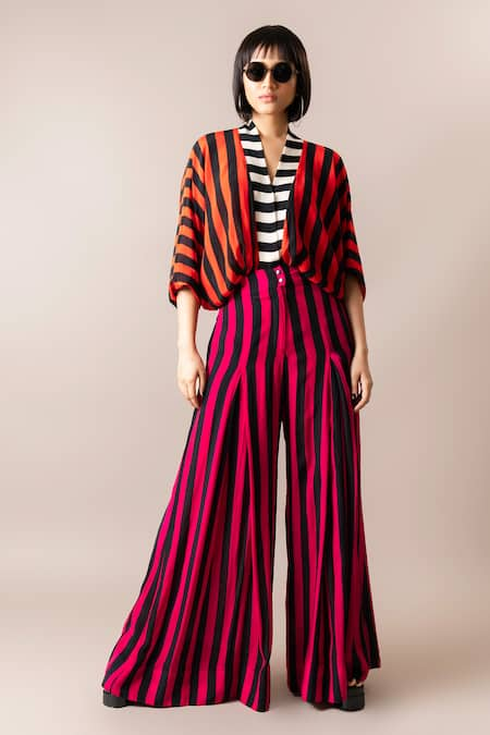 Nupur Kanoi Stripe Print Color Block Jumpsuit 