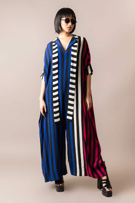 Nupur Kanoi Stripe Print Flared Jumpsuit 