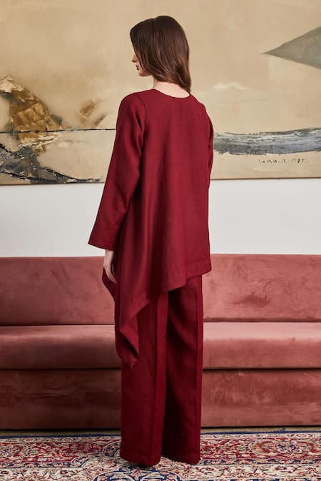 Pozruh By Aiman Saffrom Hand Embroidered Long Top 