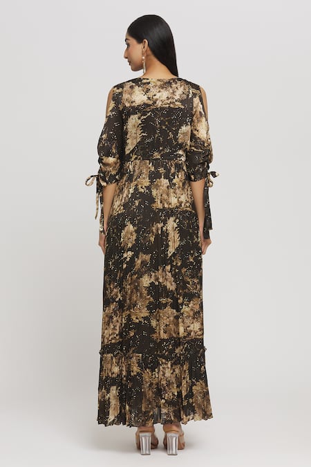 Whimsical By Shica Tree Print Draped Dress