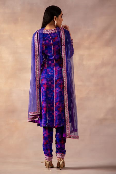 Laxmishriali Square Print Straight Kurta Set 