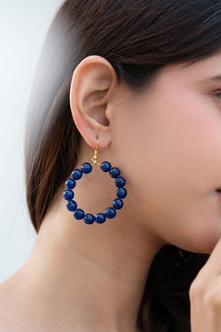 Do Taara Onyx Stone Hoop Earrings 