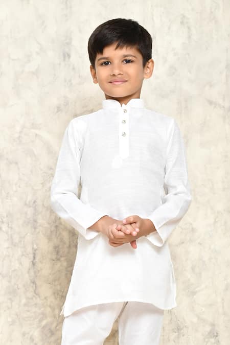 Buy Petite Pomme White Polyester Tonal Drop Pattern Kurta Online at Aza Fashions Buy_Petite Pomme_White Polyester Tonal Drop Pattern Kurta _Online_at_Aza_Fashions