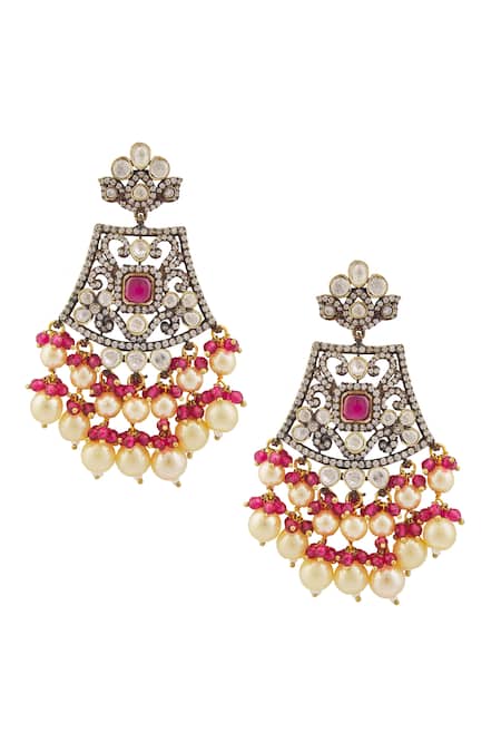 Vivinia By Vidhi Mehra Pink Diamonds, Stones Kundan Embellished Pendant Necklace Set Online at Aza Fashions Vivinia By Vidhi Mehra_Pink Diamonds, Stones Kundan Embellished Pendant Necklace Set _Online_at_Aza_Fashions