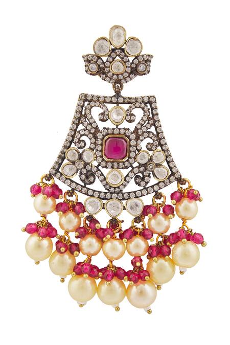 Buy Vivinia By Vidhi Mehra Pink Diamonds, Stones Kundan Embellished Pendant Necklace Set Online at Aza Fashions Buy_Vivinia By Vidhi Mehra_Pink Diamonds, Stones Kundan Embellished Pendant Necklace Set _Online_at_Aza_Fashions