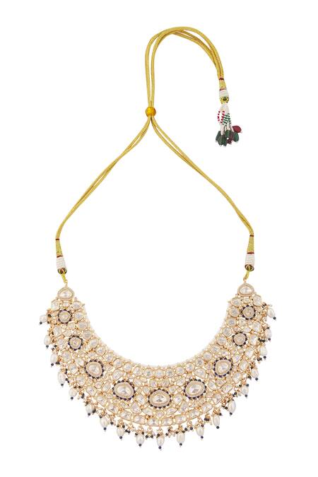 Buy Vivinia By Vidhi Mehra Gold Plated Diamonds, Stones Polki Kundan Embellished Choker Set Online at Aza Fashions Buy_Vivinia By Vidhi Mehra_Gold Plated Diamonds, Stones Polki Kundan Embellished Choker Set _Online_at_Aza_Fashions