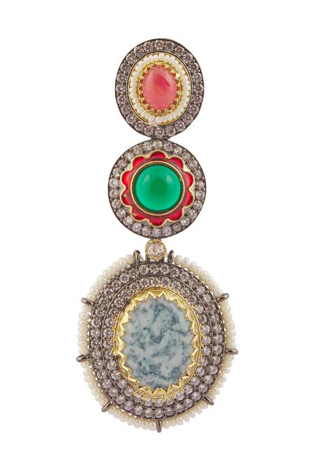 Shop Vivinia By Vidhi Mehra Multi Color Beads, Zari Zircon And Beaded Long Necklace Set Online at Aza Fashions Shop_Vivinia By Vidhi Mehra_Multi Color Beads, Zari Zircon And Beaded Long Necklace Set _Online_at_Aza_Fashions