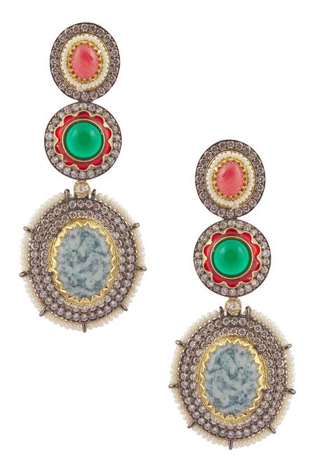 Vivinia By Vidhi Mehra Multi Color Beads, Zari Zircon And Beaded Long Necklace Set at Aza Fashions Vivinia By Vidhi Mehra_Multi Color Beads, Zari Zircon And Beaded Long Necklace Set _at_Aza_Fashions