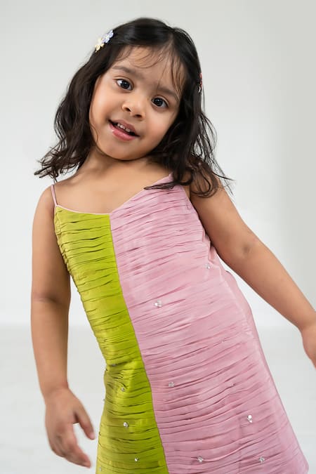 Shop EASE Pink Crepe Two Tone Kurta With Sharara at Aza Fashions Shop_EASE_Pink Crepe Two Tone Kurta With Sharara _at_Aza_Fashions