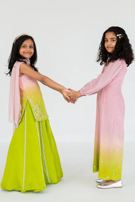 Shop EASE Pink Crepe Embroidery Butti Ombre Jumpsuit Online at Aza Fashions Shop_EASE_Pink Crepe Embroidery Butti Ombre Jumpsuit _Online_at_Aza_Fashions