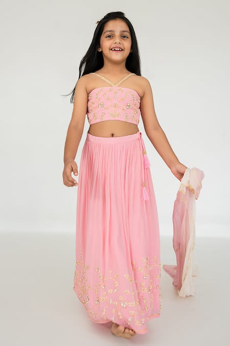 EASE Nakshi Embroidered Blouse & Lehenga Set 