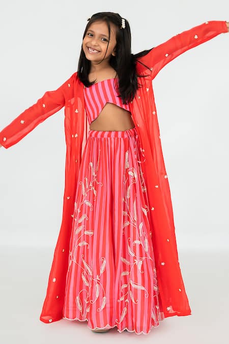 EASE Butti Embroidered Jacket Lehenga Set 