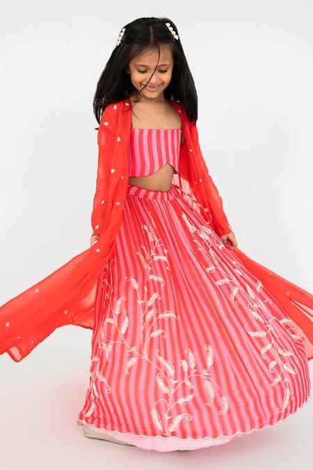 Buy EASE Red Viscose, Organza Embroidery Butti Jacket Lehenga Set Online at Aza Fashions Buy_EASE_Red Viscose, Organza Embroidery Butti Jacket Lehenga Set _Online_at_Aza_Fashions