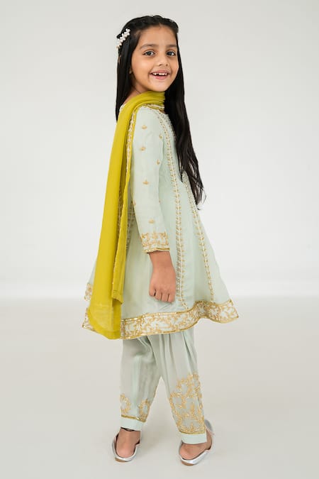 EASE Leaf Line Embroidered Anarkali Salwar Set 