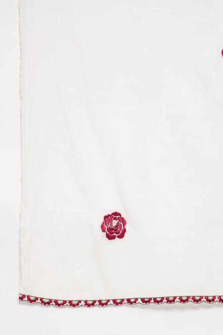 Buy_Roohbyridhimaa_Off White Silk, Cotton Embroidery V-neck Rimjhim Yoke Anarkali Set 