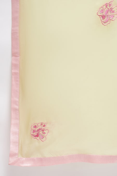 Buy Roohbyridhimaa Green Organza, Cotton, Embroidery Collared Amal Neckline Kurta Set Buy_Roohbyridhimaa_Green Organza, Cotton, Embroidery Collared Amal Neckline Kurta Set