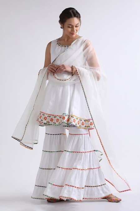 RoohbyRidhimaa Bahaar Border Embroidered Anarkali Sharara Set 