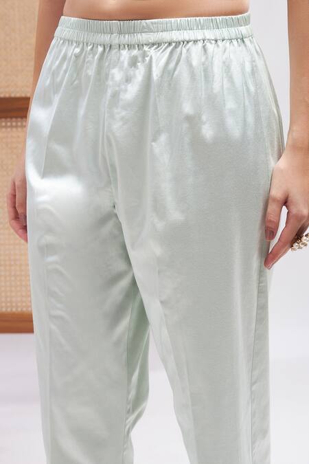 Roohbyridhimaa_Green , , Iyaan Floral Pattern Kurta And Pant Set _Online_at_Aza_Fashions