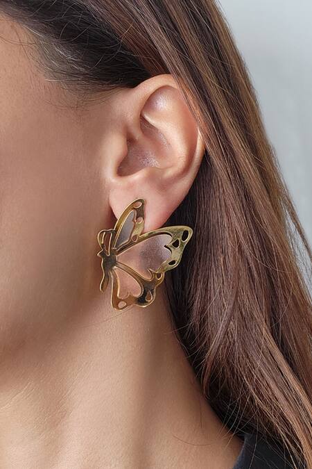 simple colorful crystal butterfly earrings – Ocean Fashion